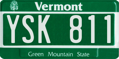 VT license plate YSK811