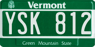 VT license plate YSK812