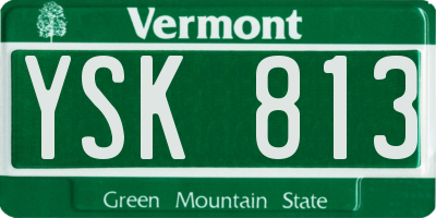 VT license plate YSK813