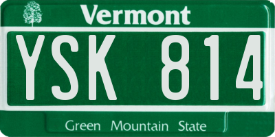 VT license plate YSK814