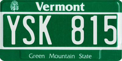 VT license plate YSK815