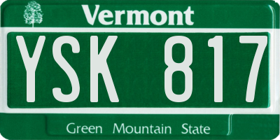 VT license plate YSK817
