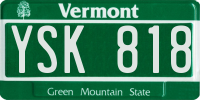 VT license plate YSK818