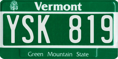 VT license plate YSK819