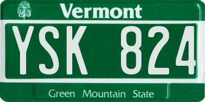 VT license plate YSK824