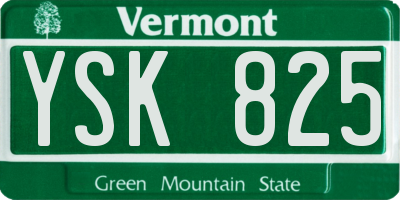 VT license plate YSK825