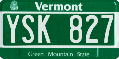 VT license plate YSK827