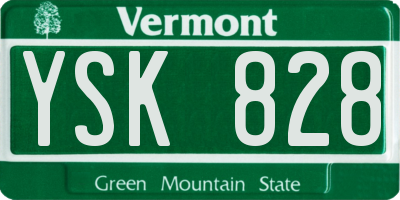 VT license plate YSK828