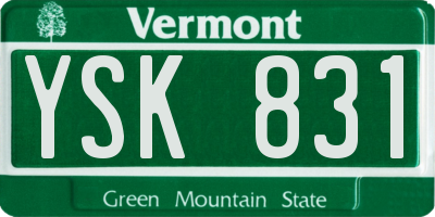 VT license plate YSK831
