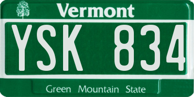VT license plate YSK834
