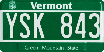VT license plate YSK843
