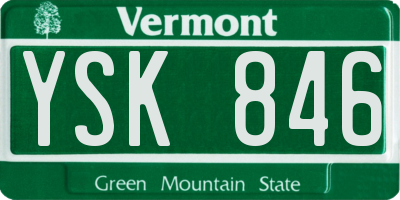 VT license plate YSK846