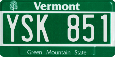 VT license plate YSK851