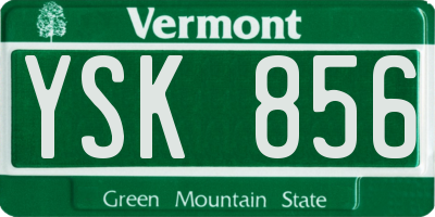 VT license plate YSK856