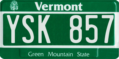 VT license plate YSK857