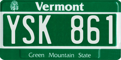 VT license plate YSK861