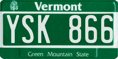 VT license plate YSK866