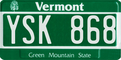VT license plate YSK868
