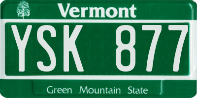 VT license plate YSK877