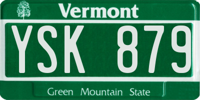 VT license plate YSK879