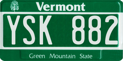 VT license plate YSK882