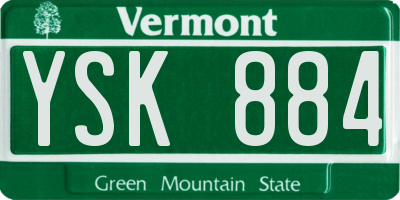 VT license plate YSK884