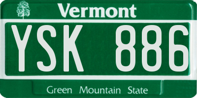 VT license plate YSK886