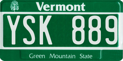 VT license plate YSK889