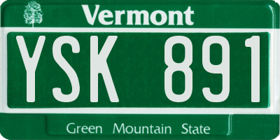 VT license plate YSK891