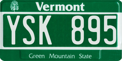 VT license plate YSK895