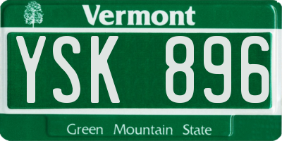 VT license plate YSK896