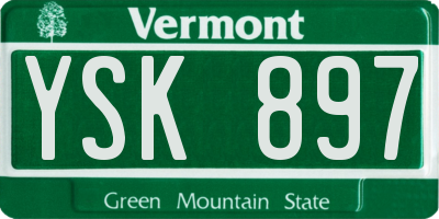 VT license plate YSK897