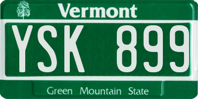 VT license plate YSK899