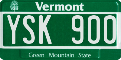 VT license plate YSK900