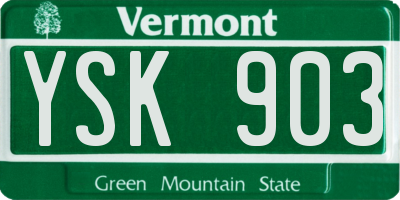 VT license plate YSK903