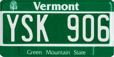 VT license plate YSK906
