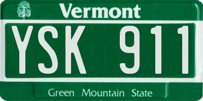 VT license plate YSK911