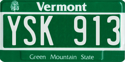 VT license plate YSK913
