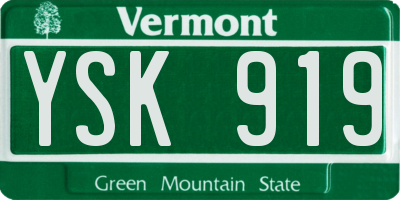 VT license plate YSK919