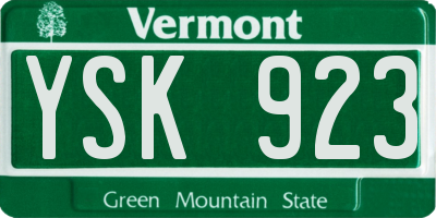 VT license plate YSK923