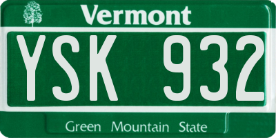 VT license plate YSK932