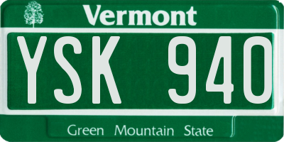 VT license plate YSK940