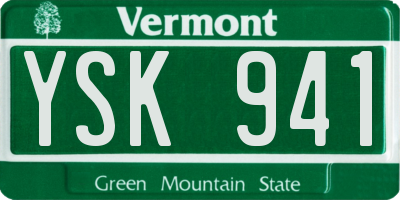 VT license plate YSK941