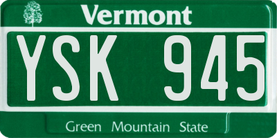 VT license plate YSK945