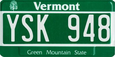 VT license plate YSK948