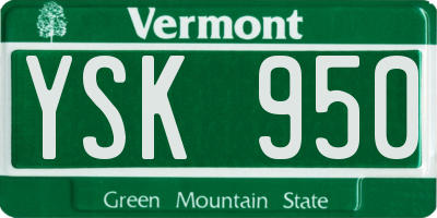 VT license plate YSK950