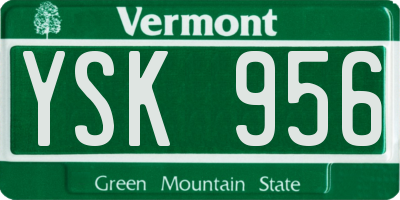 VT license plate YSK956