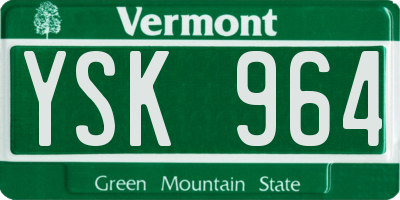 VT license plate YSK964