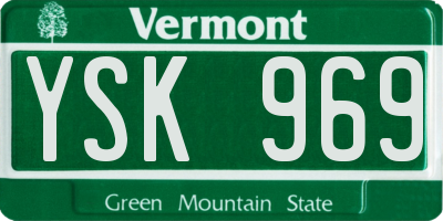 VT license plate YSK969