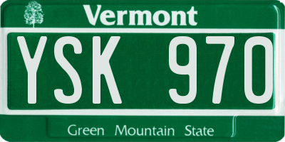 VT license plate YSK970